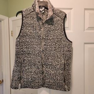 J. America Black and White Sherpa Vest